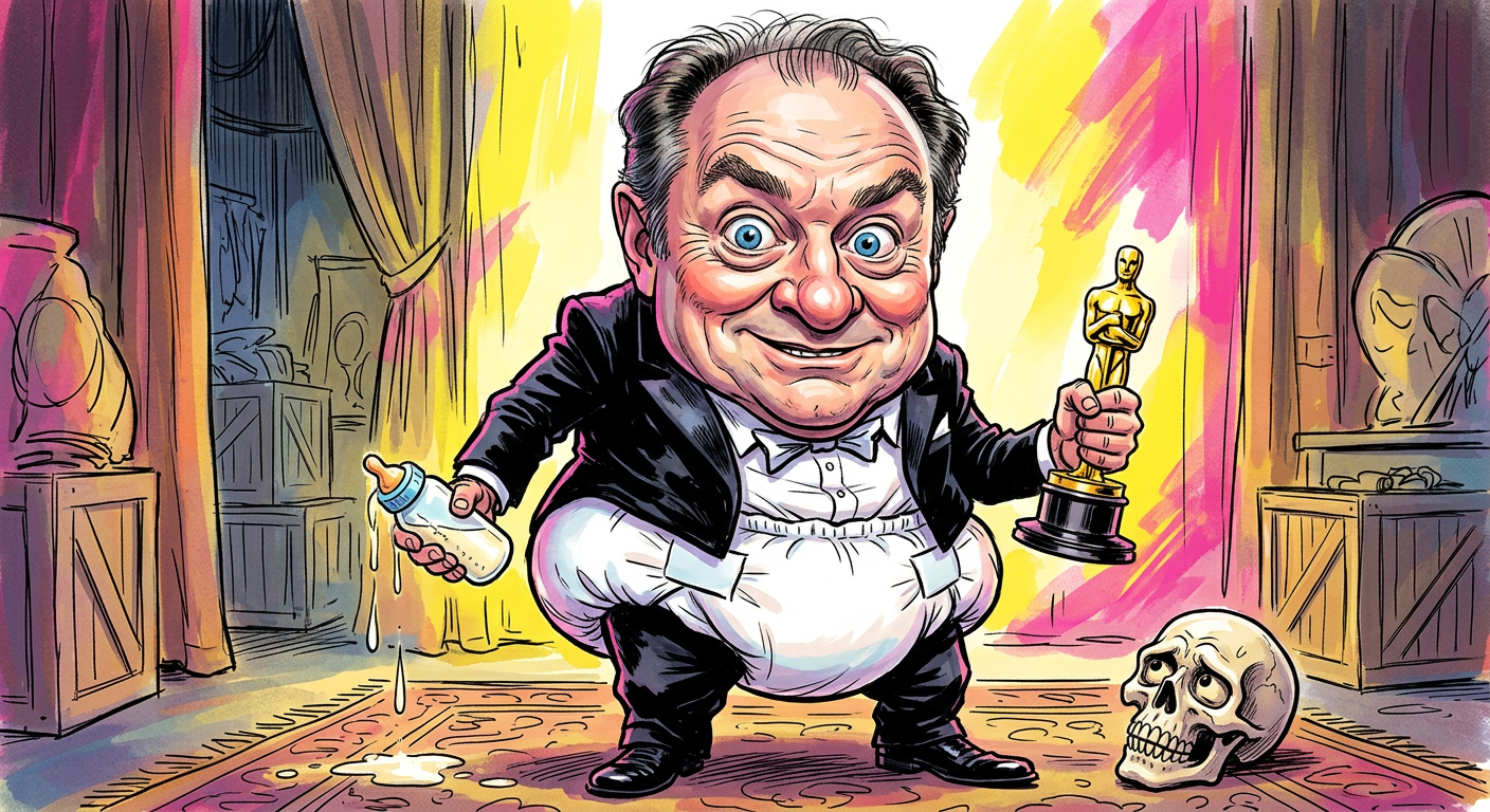 A caricature of the actor as seen in the article Stephen Root Dumps Shakespearian Tights Because Diapers Are More Structurally Sound.